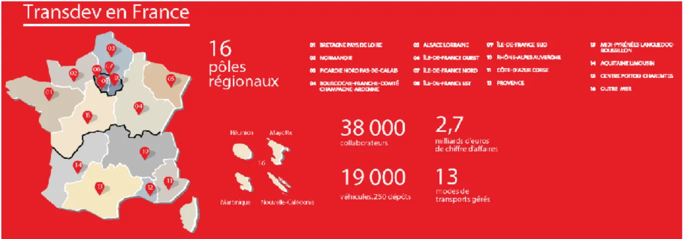 Figure 3 : Cartes des activités de Transdev dans le Pôle Midi-Pyrénées / Languedoc-Roussillon 