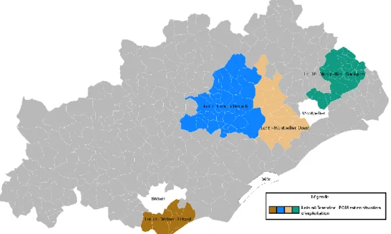 Figure 9 : Carte récapitulative des lots exploités par Transdev 