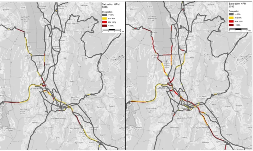 Tableau 1 – Corrélation entre données socio-économiques, déplacements et trafic : croissance  par rapport à la situation 2016