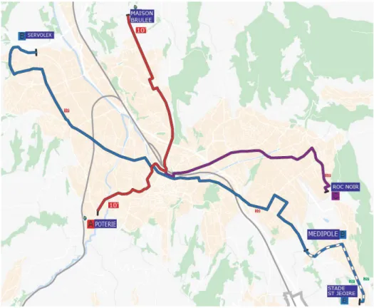 Figure 14 : Les trois lignes "Essentielles" du projet du réseau 