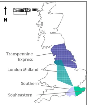 Figure 4: Keolis UK current rail franchises, source: Keolis UK (2008)