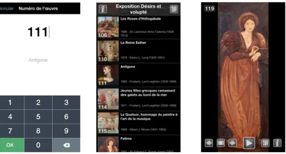 Figure 10 : Captures d’écran de l’application mobile  
