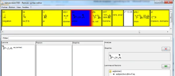 Figure 8. Other levels of annotation in the SyntaxEditor: spelling, lemma and inflexion 