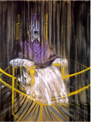 tableau de Francis Bacon. Leurs chairs semblent se flétrir et se défaire sous nos yeux  et  n'est  pas  sans  rappeler  le  vieillissement  brutal  de  Dave  Bowman