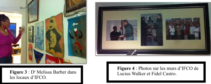 Figure 4 : Photos sur les murs d’IFCO de  Lucius Walker et Fidel Castro.