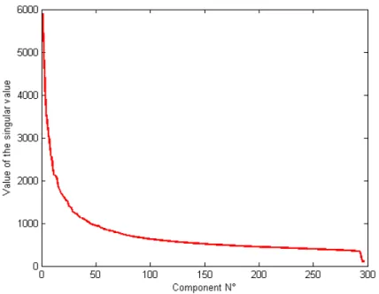 Figure 26: Values of the singular values of the components