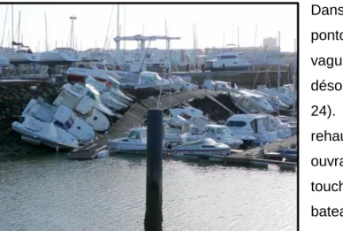 Figure  24  :  Pontons  et  bateaux  renversés  dans  le  port  de  plaisance  des  Sables-d'Olonne  après  la  tempête Xynthia (cliché : J