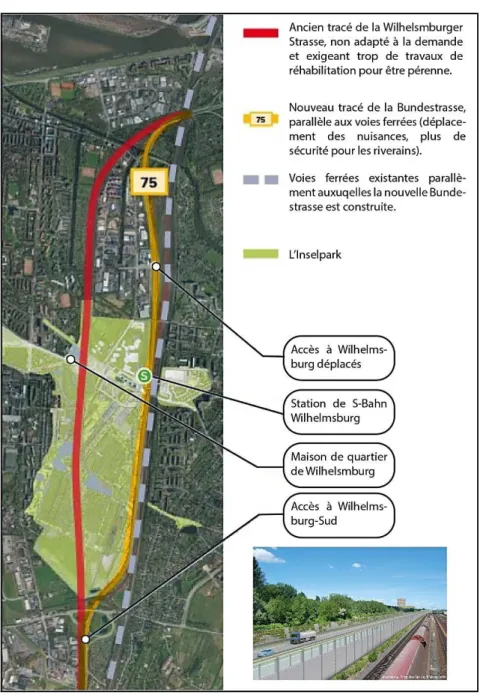 Figure 10 : Le déplacement de la Wilhelmsburger Reichsstrasse  [Source : www.hamburg.de