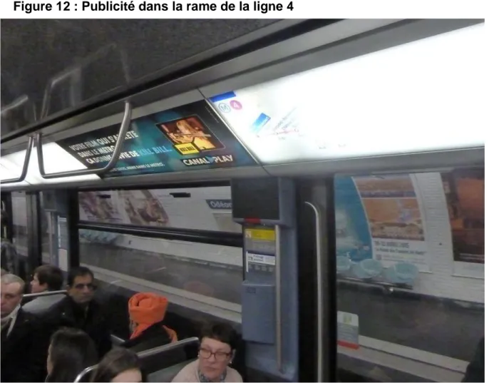 Figure 12 : Publicité dans la rame de la ligne 4 