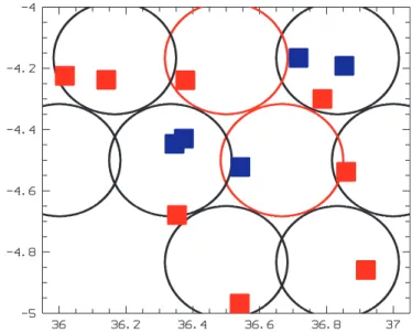 Fig. 2. Regions observed by XMM with the corresponding C1, C2, and C3 detections as in Fig