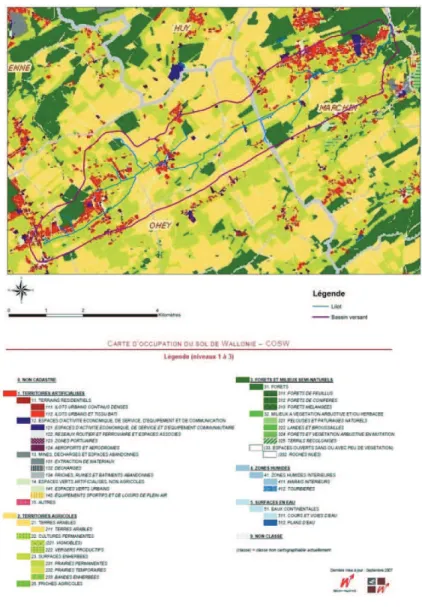 Fig. 2 – Carte d’occupation du sol de Wallonie COSW 2011 modiﬁé