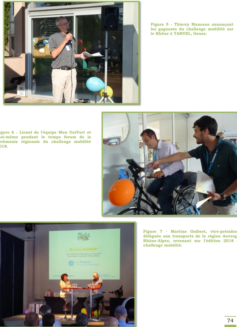 Figure  5  -  Thierry  Manceau  annonçant  les  gagnants  du  challenge  mobilité  sur  le Rhône à TARVEL, Genas