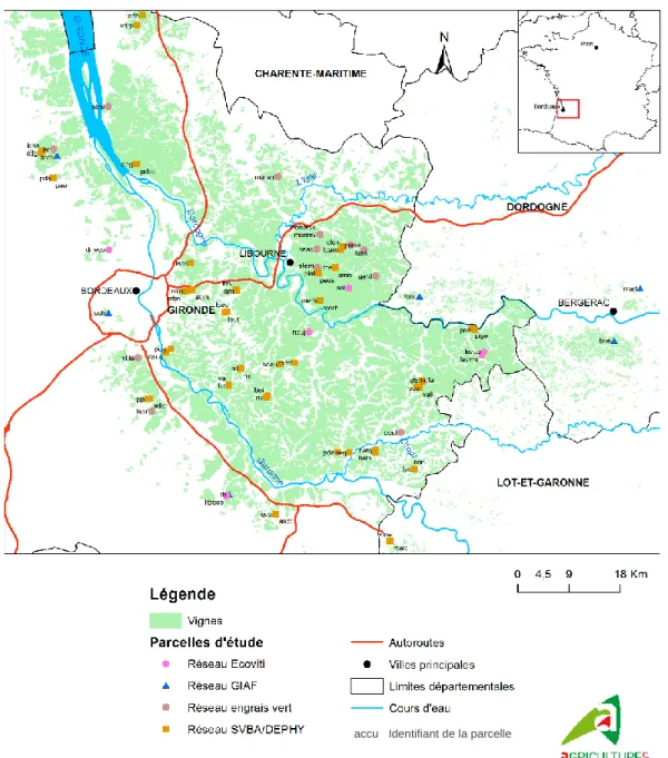 Figure 1 : Localisation des parcelles d'étude