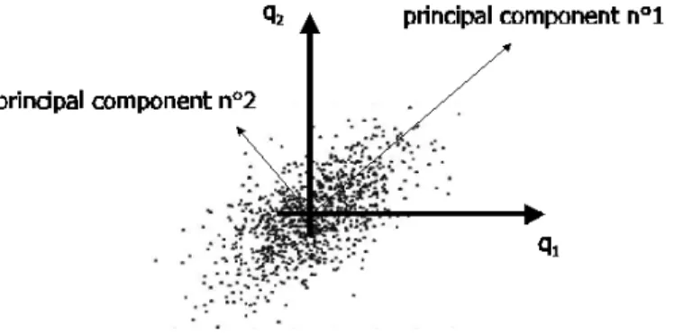 Fig. 2.  Principal component analysis in the two-dimensional case 