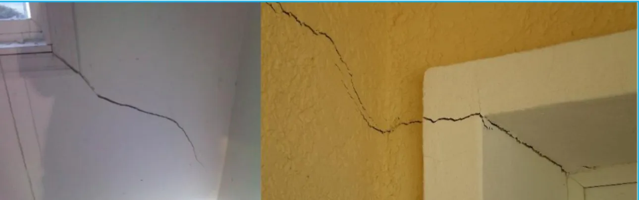 Figure 4. Cracks found in Beams due to excessive loading 