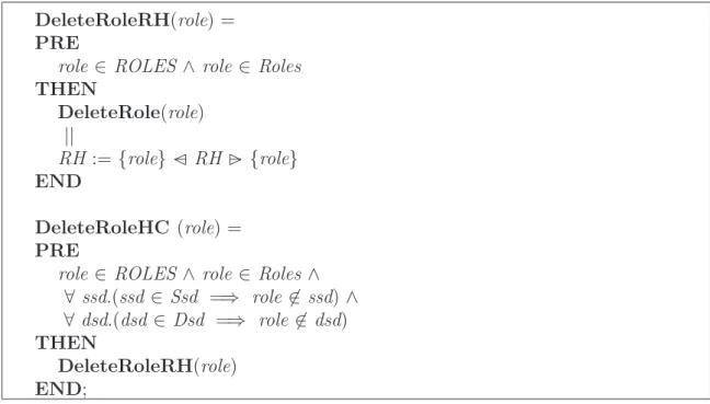 Figure 1.5 – DeleteRole administrative function speciﬁcation and translation (2/2) convention has not been followed everywhere