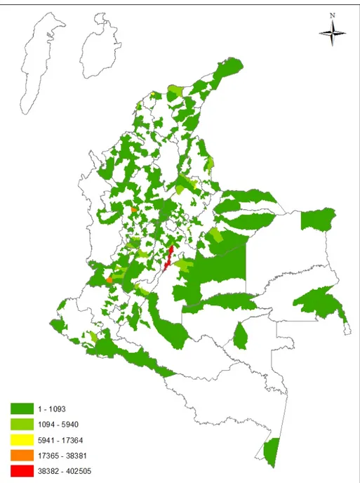 Figure 2.2: Vacancy distribution in Colombia