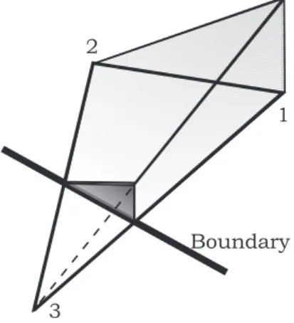 Figure 1: Representation of the shape function of node 1 on a cut element