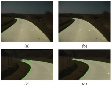 Fig. 5. The borders of the original image (a) are affected by light fallout.