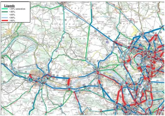 Figure 7-2 Saturation du réseau en 2003 (cf. annexe 1,p65) 