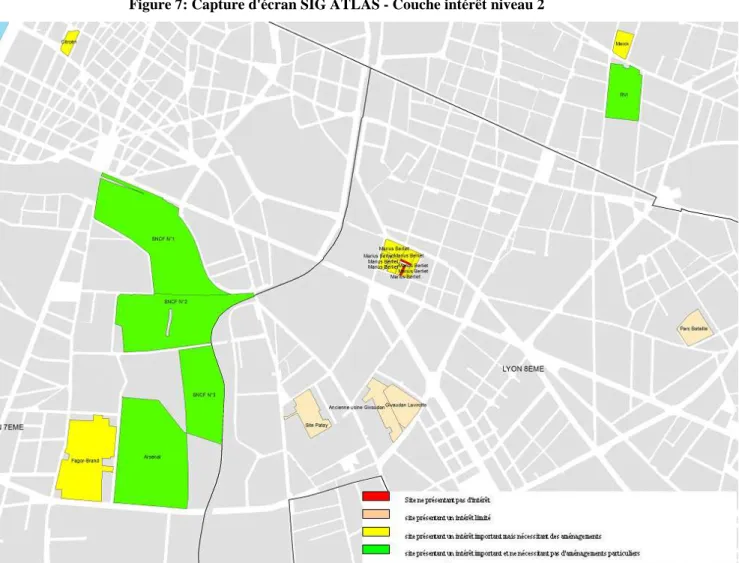 Figure 7: Capture d'écran SIG ATLAS - Couche intérêt niveau 2 