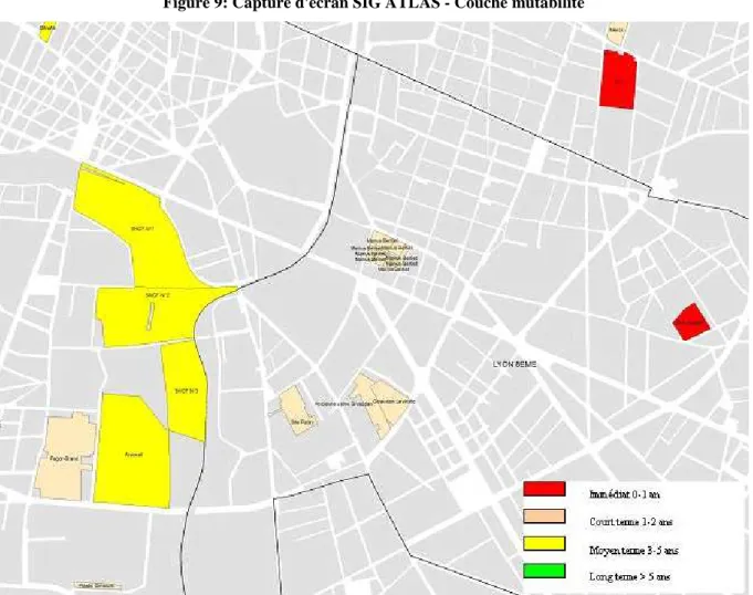 Figure 9: Capture d'écran SIG ATLAS - Couche mutabilité 