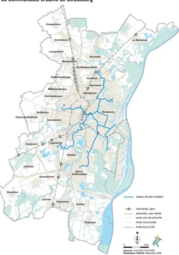 Figure 1 : La Communauté urbaine de Strasbourg 