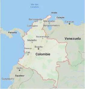 Figure 1.1. Carte de la Colombie. Source : Google maps. 