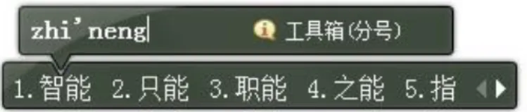 Figure 3.1.3-2 la saisie pinyin. 