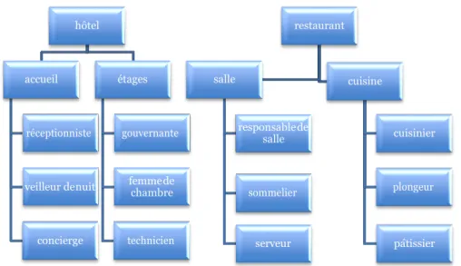 Tableau 5. Graphique regroupant les métiers de l’hôtellerie et de la restauration 