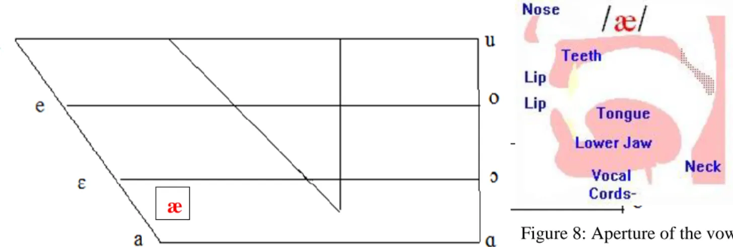 Diagram 8: The English vowel sound [ɒ] in the French diagram of vowels