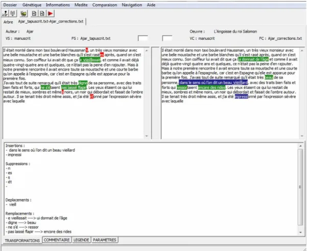 Illustration 8 Ŕ Interface de comparaison du logiciel  MEDITE 