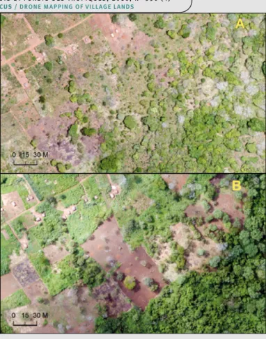 Illustration du processus de segmentation des ortho-images  à l’aide du logiciel eCognition Developer 9 : (a) pour l’image  d’avril et (b) pour l’image de juillet.