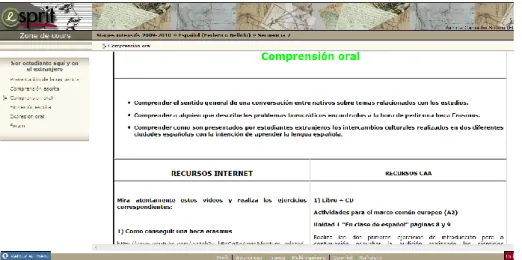 Figure 7. Plateforme Esprit. Stage intensif en espagnol, séquence 2, par Federico Bellido