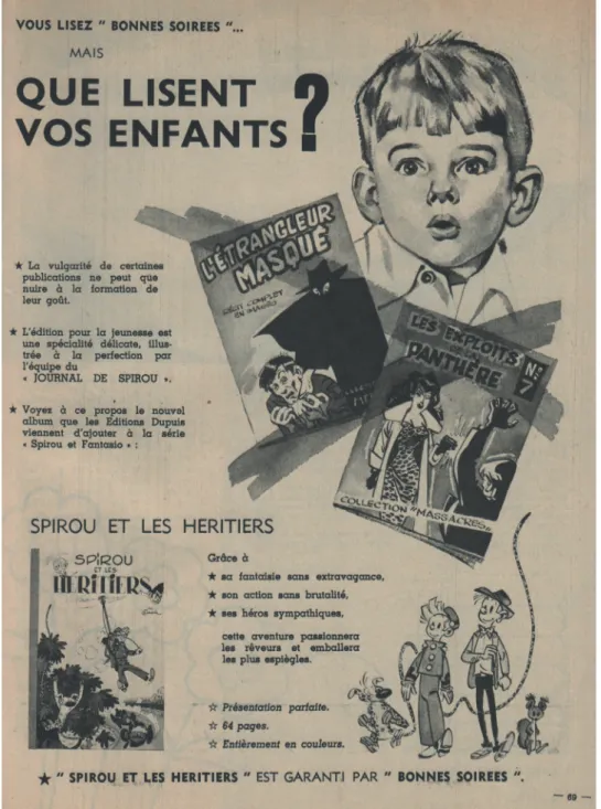 Fig. 9 : Publicité pour Spirou et les héritiers (illustration d’André Franquin). 