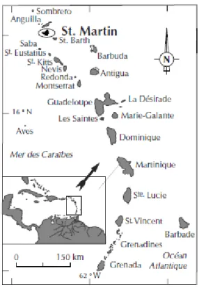 Fig  1 : Carte des Petites Antilles (Grouard : 2004)