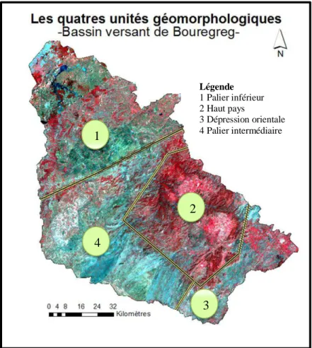 Figure 2:Carte géomorphologique du bassin versant du Bouregreg 