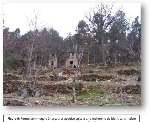 Figure 9: Ferme communale à restaurer acquise suite à une recherche de biens sans maître  (Source : Parc naturel des Monts d’Ardèche) 