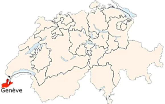 Figure 1 - Localisation du canton de Genève en Suisse