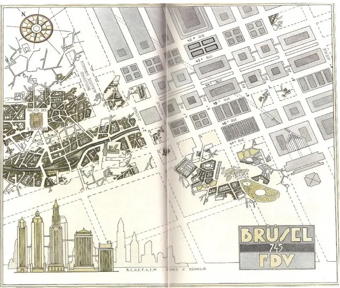 Figure 1 : Plan de Brüsel issu du Guide des Cités obscures, p106-107. 