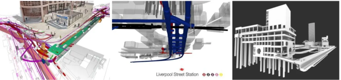Figure 4 : Images BIM du projet Crossrail 