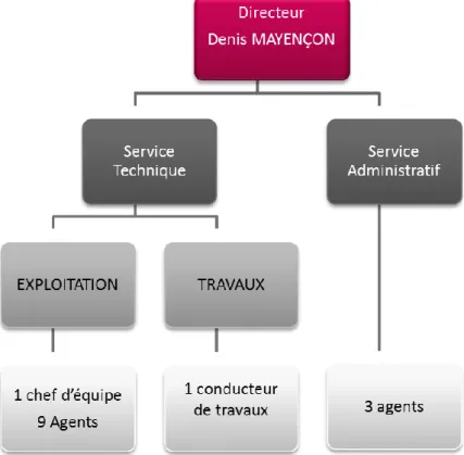 Figure 4 : Organigramme du service Eau et Assainissement de la CCM 