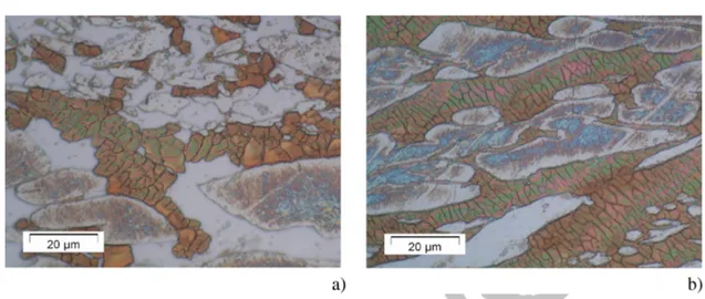 Fig. 10 (online colour at: www.pss-a.com)  (a) Microstructure after test 3. (b) Microstructure after test 5