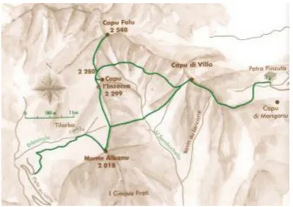 Figure 4 : Profil en long Ortu di u Piobbu – Refuge de Carrozzu.  Figure 5 : Profil en long du « Tour du Vieux Chaillol »