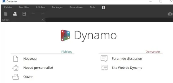 Figure 15: Lancement  Dynamo (Source : Autodesk) 