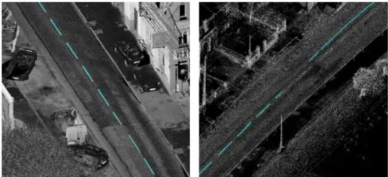 Figure 9 : Vectorisation réussie (à gauche) et mauvaise vectorisation (à droite) issues de l’outil “Extraction by intensity” de  Topodot 