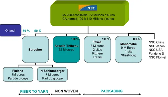 Figure 1 : Organigramme du Groupe NSC 