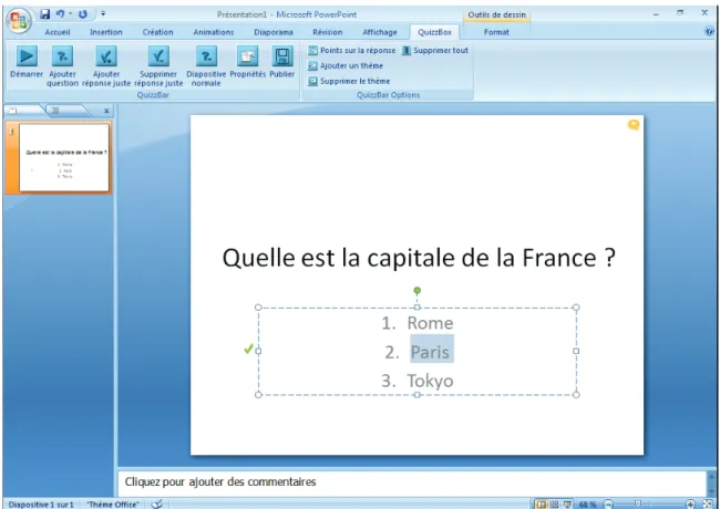 Fig. 4 - Exemple de question 