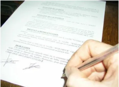 Figure 5 : Signature d'un procès-verbal de bornage 