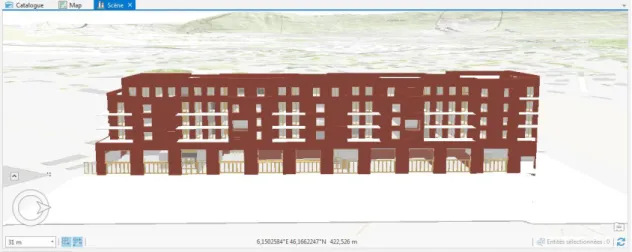 Figure 12 : Représentation de la maquette numérique sur l’interface d’ArcGIS Pro  (Source personnelle)